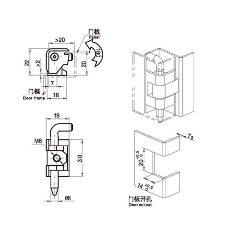 Zawias karty Light Bolt-B2304-2305