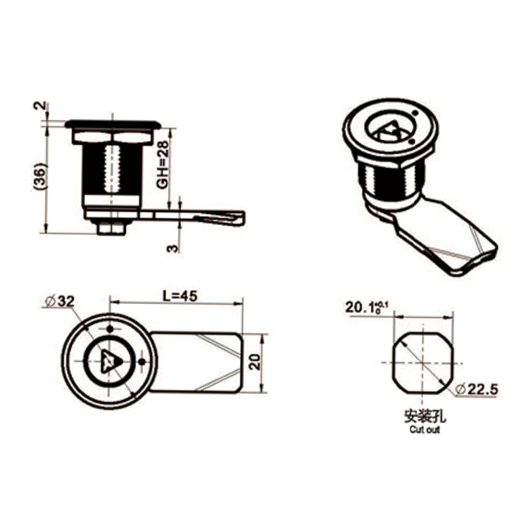 Typ narzędzia Cam Lock-A6014