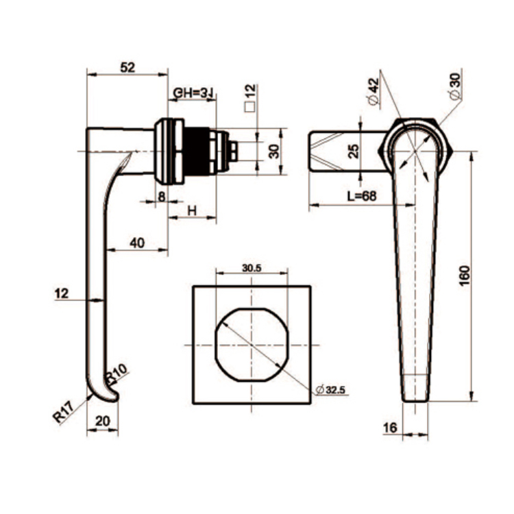 Blokada krzywkowa ze stali nierdzewnej Heavy Duty L-A6095-1