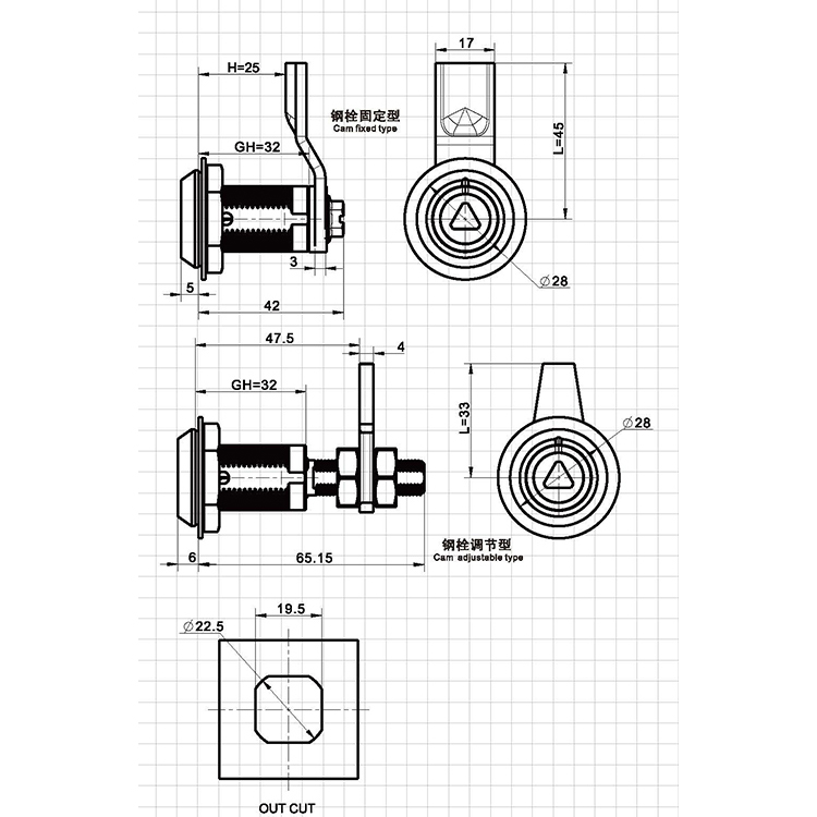 Amerykański standardowy typ narzędzia Compression Lock-A6321